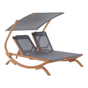 Leżanka podwójna Karystos 197x156x144cm Ciemnoszary [en.casa]