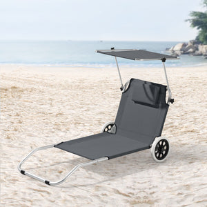 Leżak Lazkano na kółkach en.casa