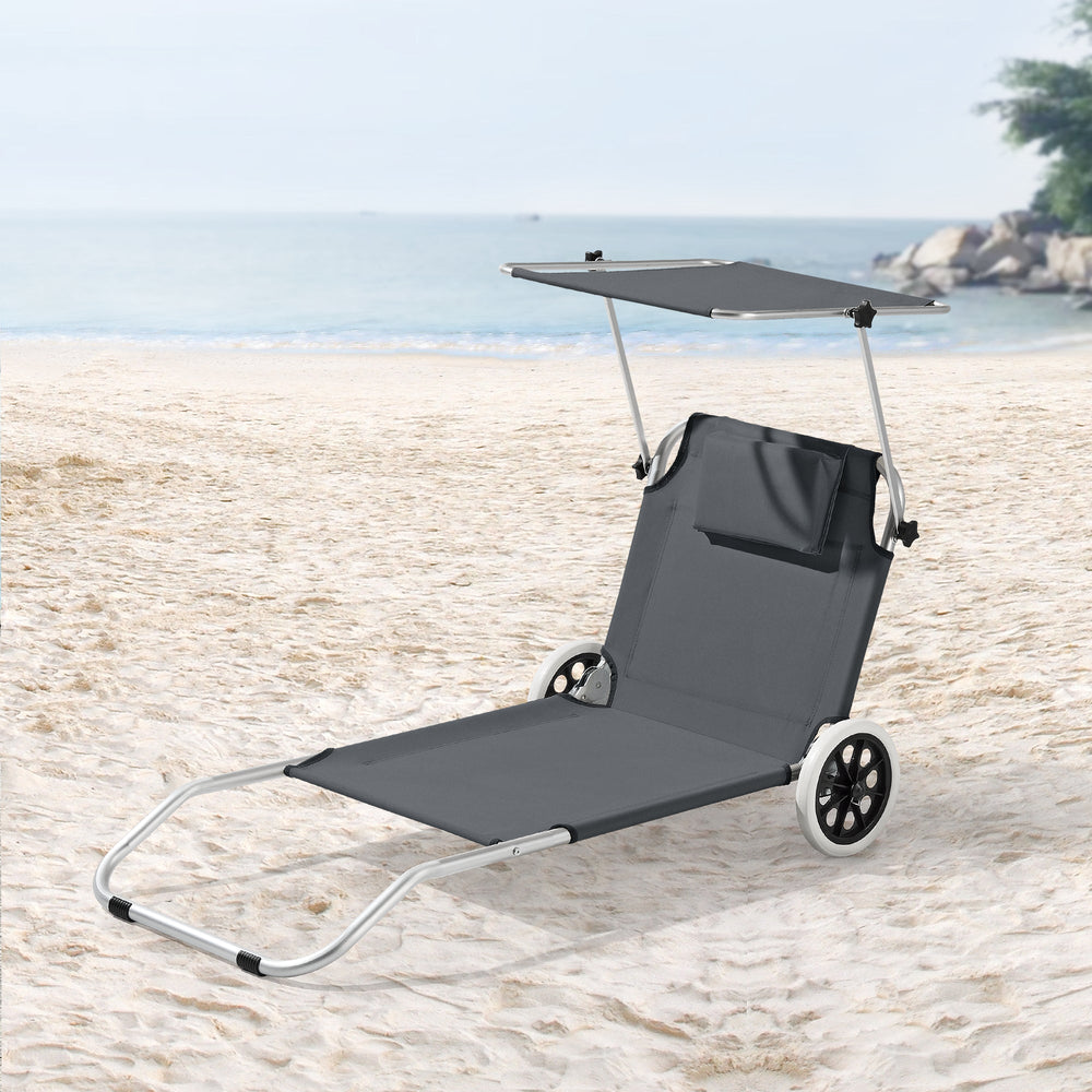 Sonnenliege Lazkano mit Rollen en.casa - premiumXL