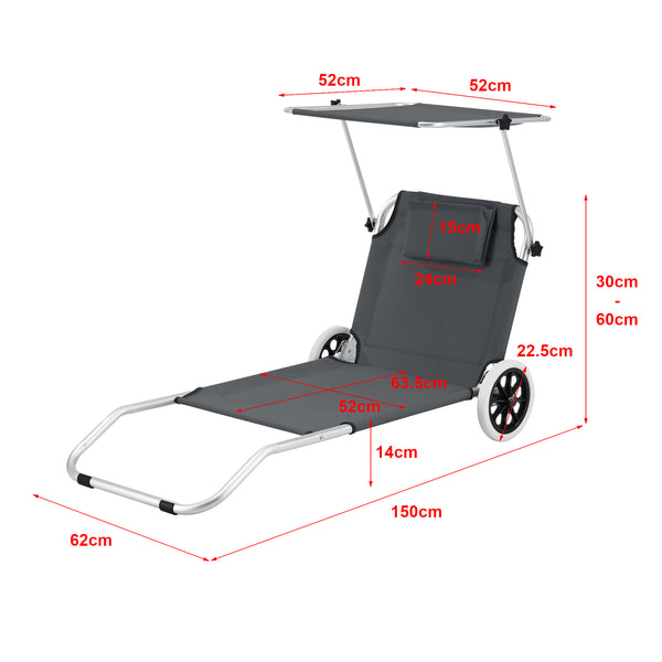 Leżak Lazkano na kółkach en.casa