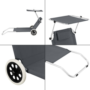 Leżak Lazkano na kółkach en.casa