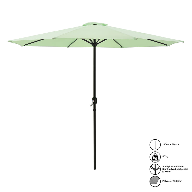 Szkic wymiarowy Parasol Budapest 230x300cm w różnych kolorach. kolory [casa.pro]