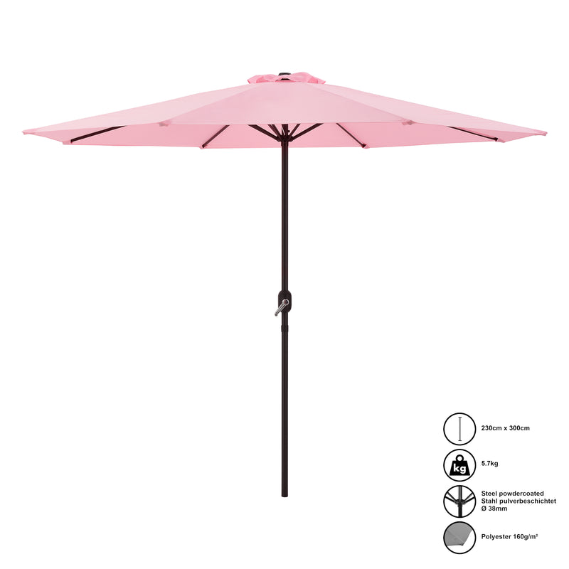 Szkic wymiarowy Parasol Budapest 230x300cm w różnych kolorach. kolory [casa.pro]