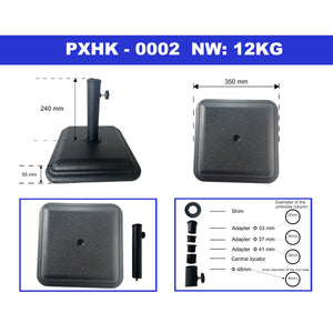 Stojak na parasol Biccari betonowy czarny [casa.pro]