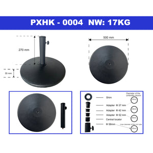 Stojak na parasol Bionaz betonowy czarny [casa.pro]