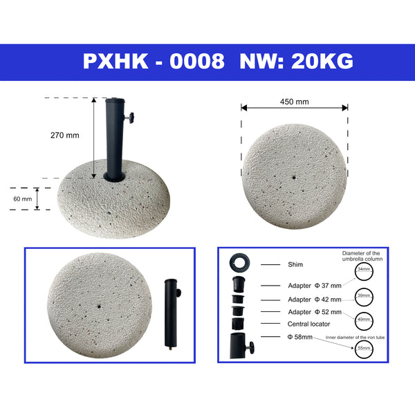 Stojak na parasol Bitritto betonowy Ø45x6 cm [casa.pro]