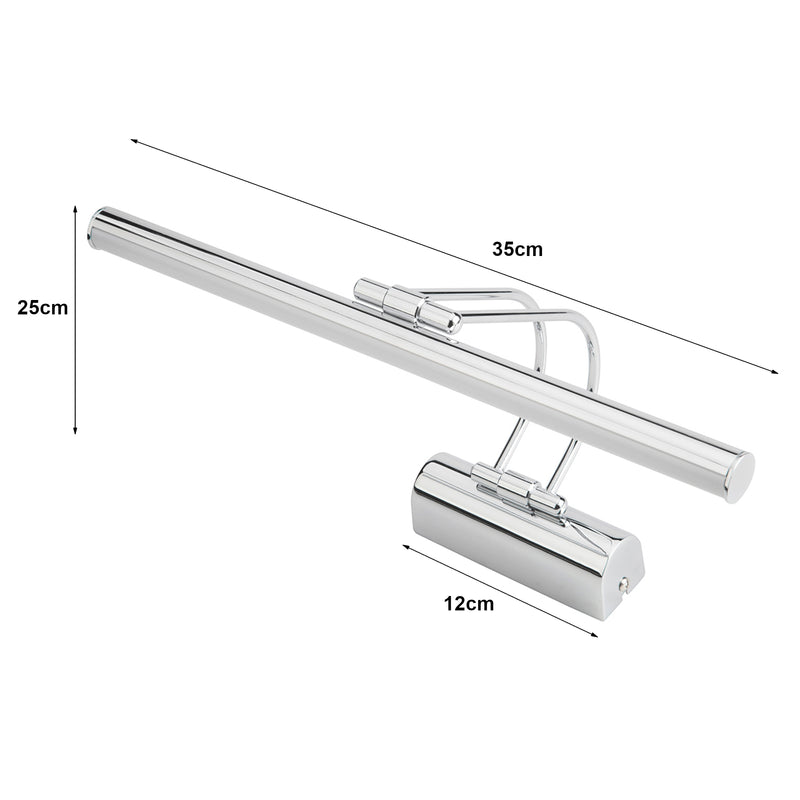 Szkic wymiarowy Lampa ścienna Hartlepool z 32 metalowymi diodami LED w różnych kolorach. [lux.pro]