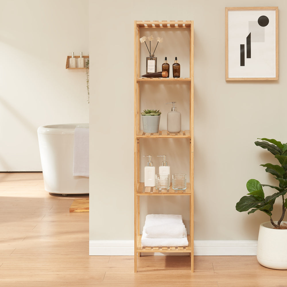 Standregal Lierne Bambus Natur [en.casa] - premiumXL