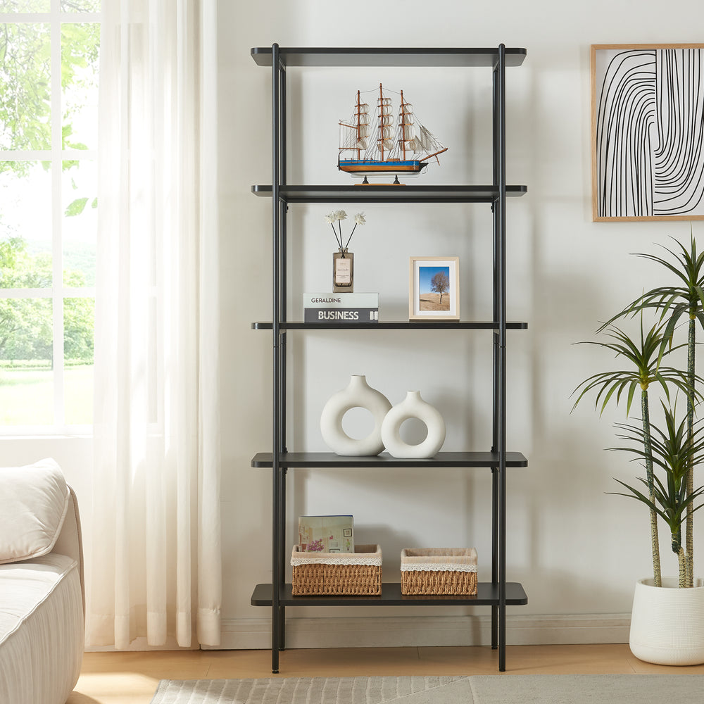 Półka stojąca Samnanger czarna [en.casa]