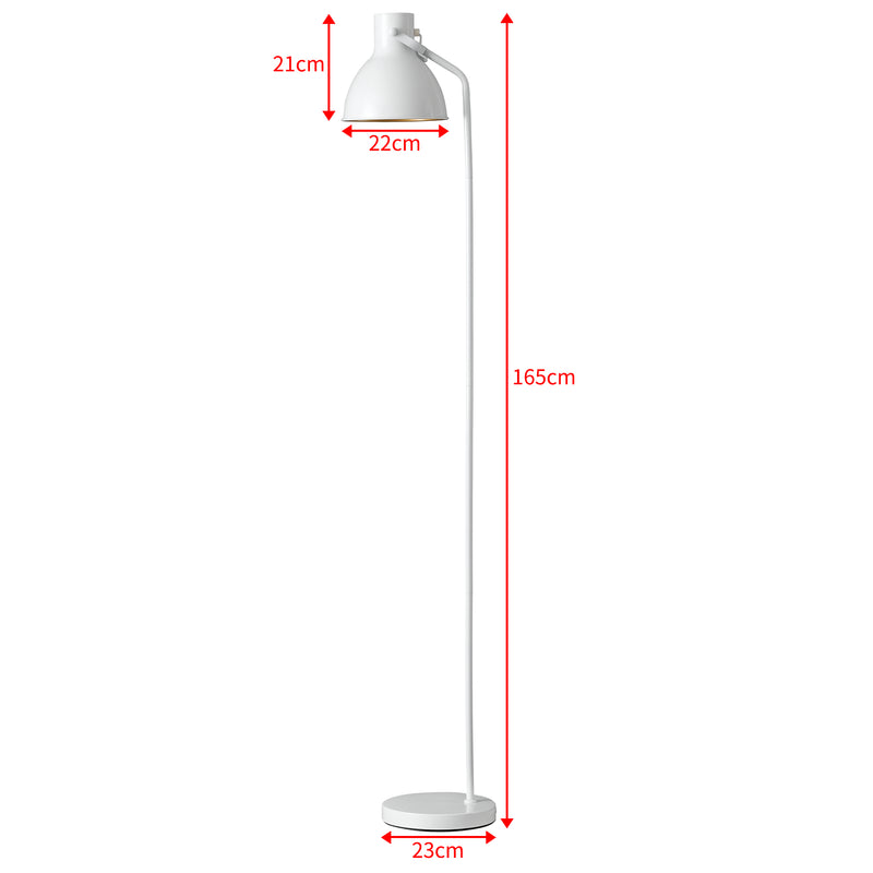 Szkic wymiarowy Regulowana lampa podłogowa Belfast w różnych kolorach [lux.pro]
