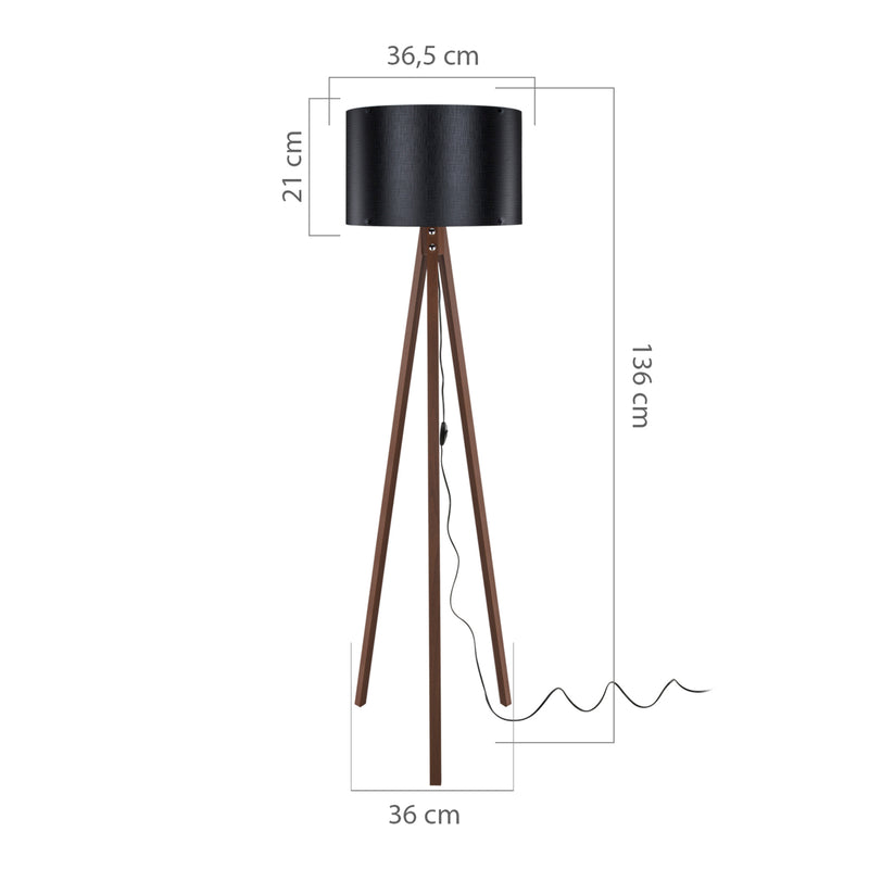 Szkic wymiarowy Lampa podłogowa Guildford E27 w różnych kolorach [lux.pro]