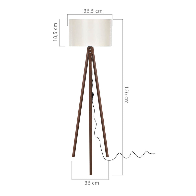 Szkic wymiarowy Lampa podłogowa Rochester E27 w różnych kolorach [lux.pro]