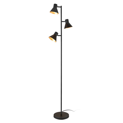 Lampa stojąca Pinntorp 3-płomienna E27 metal czarno-złoty [lux.pro]
