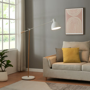 Stehleuchte Banchory Metall 163 cm Holzoptik/Weiß [lux.pro] - premiumXL