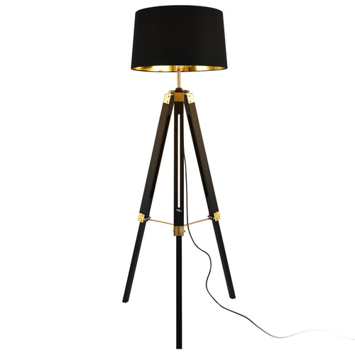 Lampa podłogowa Karlsbad 145 cm czarna w kolorze mosiądzu lux.pro