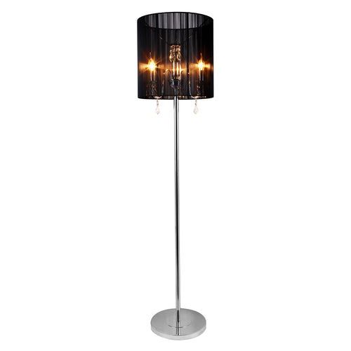 [lux.pro]® Lampa stojąca - Fabrica 3 x E 14 - 42W - chrom/czarna