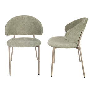 Zestaw krzeseł do jadalni Lipis tekstylny zielony [en.casa]