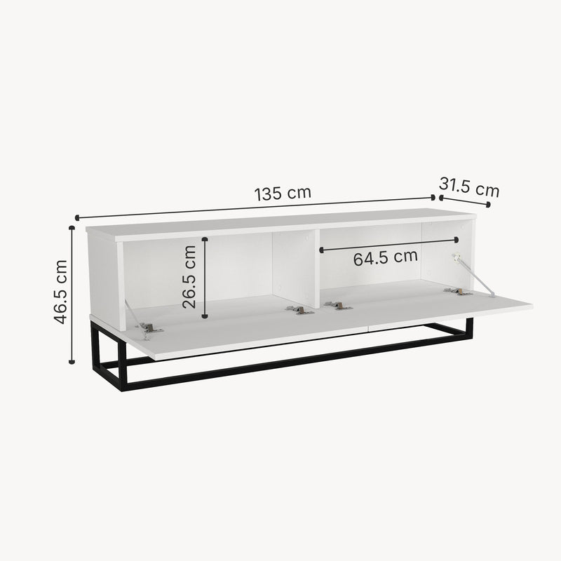 Szkic wymiarowy TV lowboard Nolven [en.casa]