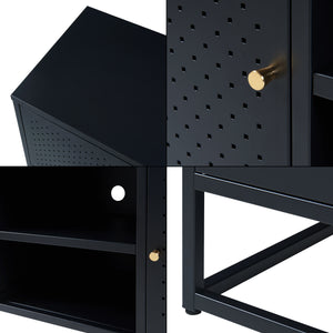 Szafka pod telewizor Janakkala stal czarna [en.casa]