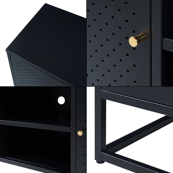 Szafka pod telewizor Janakkala stal czarna [en.casa]