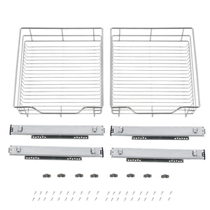 Zestaw 2 szuflad teleskopowych w różnych rozmiarach Rozmiary Stal Srebrny [en.casa]