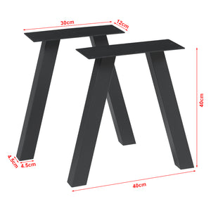 Stelaż stołu zestaw 2 szt. Heustreu czarny [en.casa]