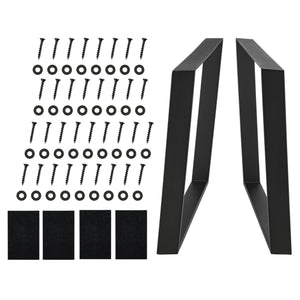 Zestaw 2 stelaży do stolików w różnych rozmiarach stal czarny mat en.casa