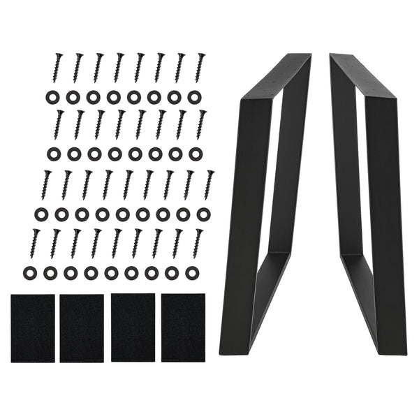 Zestaw 2 stelaży do stolików w różnych rozmiarach stal czarny mat en.casa