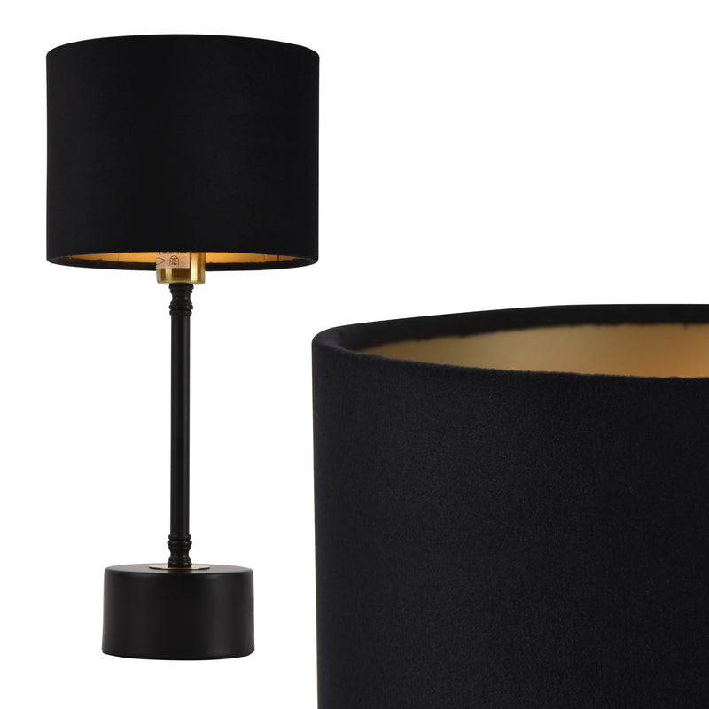 Szkic wymiarowy Lampa stołowa klasyczna 'Deventer' w różnych kolorach 1xE14 lampa stołowa lampa nocna lampka do czytania [lux.pro]