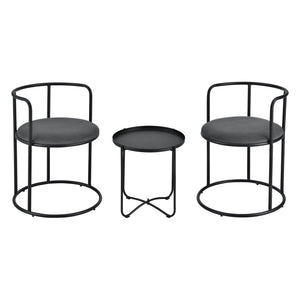 Stół z 2 krzesłami Älvkarleby Black en.casa