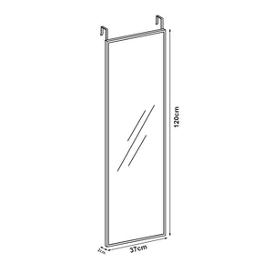 Lustro drzwiowe Lesina rama aluminiowa 120x37cm [en.casa]