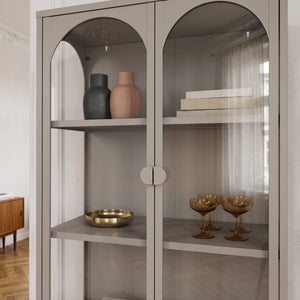 Witryna Klippestad stalowa 160x80x35 cm ciepły szary [en.casa]