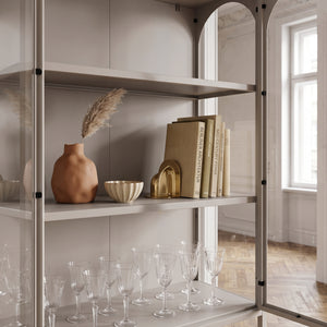 Witryna Klippestad stalowa 160x80x35 cm ciepły szary [en.casa]