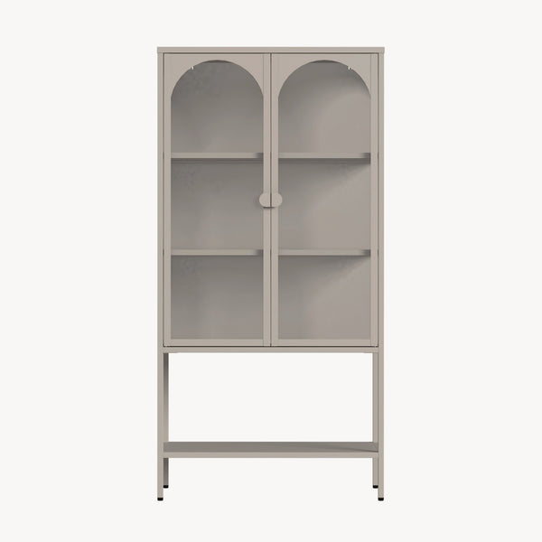 Witryna Klippestad stalowa 160x80x35 cm ciepły szary [en.casa]