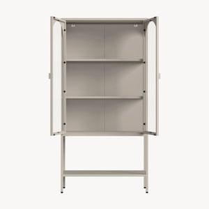 Witryna Klippestad stalowa 160x80x35 cm ciepły szary [en.casa]