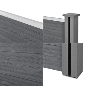 Ogrodzenie ogrodowe Getafe WPC ze słupkami w różnych kolorach. Kolory new.wood