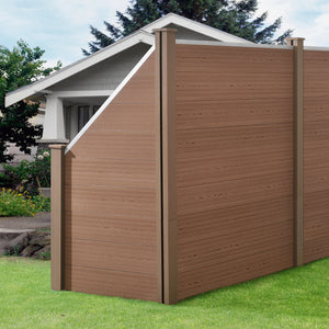 Ogrodzenie ogrodowe WPC z pochyłym elementem [neu.holz]