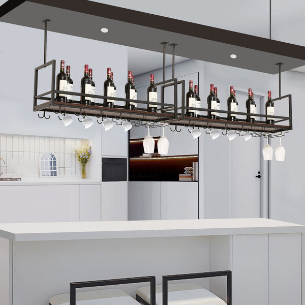 Stojak na wino z uchwytem na kieliszki Borejle [en.casa]