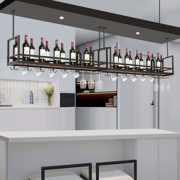 Stojak na wino z uchwytem na kieliszki Borejle [en.casa]