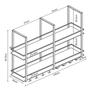 Stojak na wino Hubro w kolorze czarnym/orzechowym [en.casa]