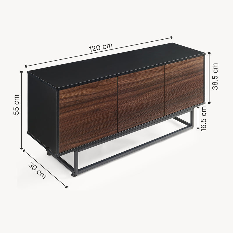 Szkic wymiarowy Boxholm lowboard [en.casa]