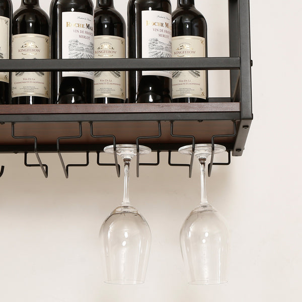 Stojak na wino z uchwytem na kieliszki Borejle [en.casa]
