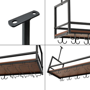 Stojak na wino z uchwytem na kieliszki Borejle [en.casa]
