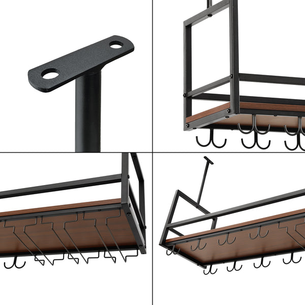 Stojak na wino z uchwytem na kieliszki Borejle [en.casa]