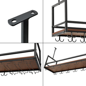 Stojak na wino z uchwytem na kieliszki Borejle [en.casa]
