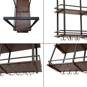 Stojak na wino Hubro w kolorze czarnym/orzechowym [en.casa]
