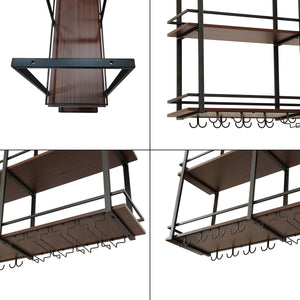 Stojak na wino Hubro w kolorze czarnym/orzechowym [en.casa]