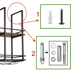 Stojak na wino Hubro w kolorze czarnym/orzechowym [en.casa]