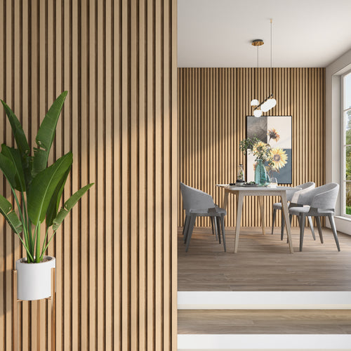 3D-panel ścienny Borger zestaw 195x30 cm jasny dąb [NEU.HOLZ]