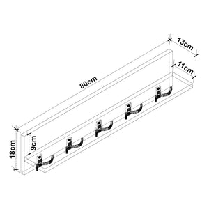 Wieszak ścienny Hammarö 80x11x18cm w różnych kolorach. kolory [en.casa]